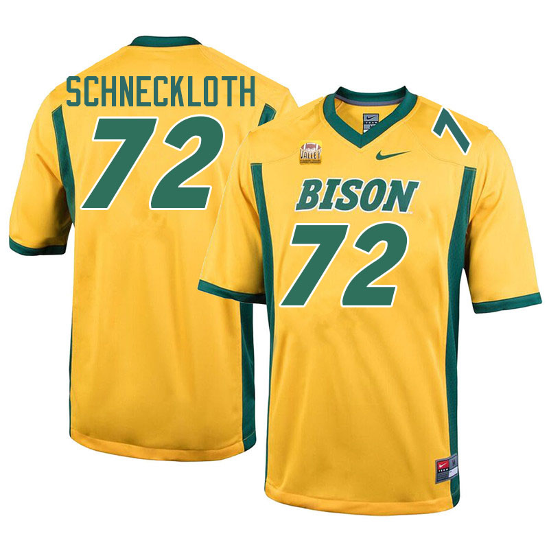 North Dakota State Bison #72 Nate Schneckloth College Football Jerseys Stitched-Yellow